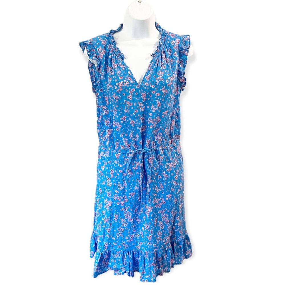 Draper James Lucinda Floral Popover Dress in Bluebell Size Medium